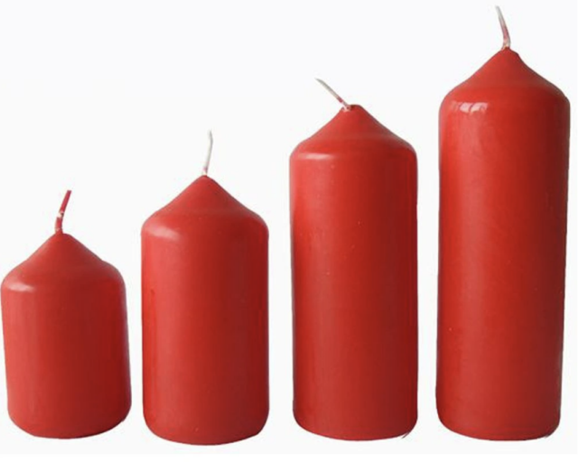 Svíčka adventní červená 4 velikosti, průměr 4 cm