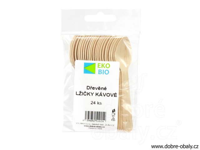 EKO-BIO dřevěné lžičky kávové, set 24ks