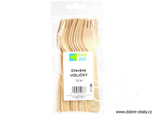 EKO-BIO dřevěné vidličky, set 12ks