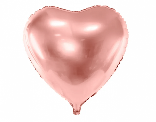 Fóliový balónek srdce, 61cm, rosegold barva (zn. PartyDeco)