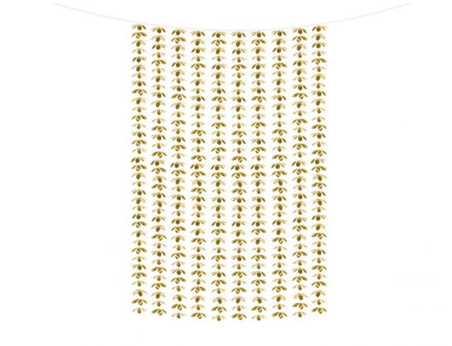 Fóliový závěs z květů - dekorační, 1x2.10m, zlatá barva (zn. PartyDeco)