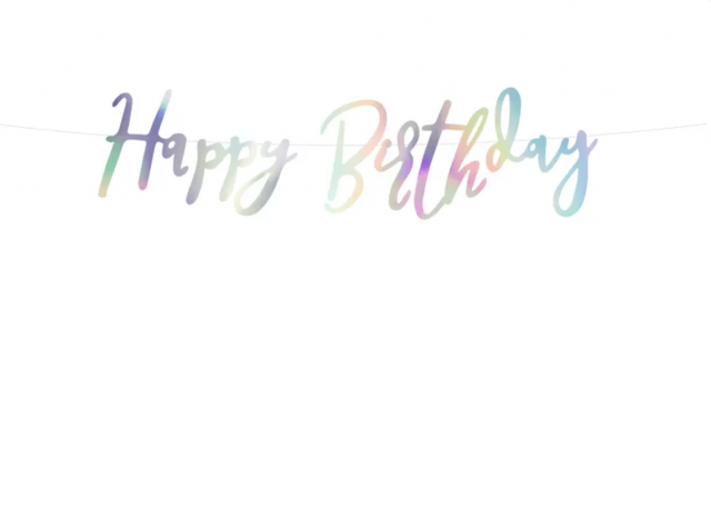 Závěsná girlanda Happy Birthday Mořský svět, holografická - 16.5x62cm (zn. PartyDeco)