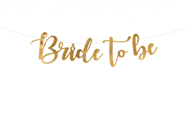 Závěsná girlanda Bride to be, zlatá barva, 80x19cm (zn. PartyDeco)