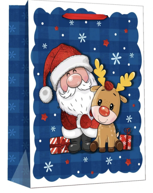 Dárková taška Santa se Sobem, velikost M (zn. Flexio)
