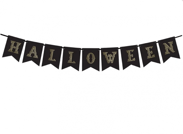 Halloweenská girlanda "Halloween", černo-zlatá barva, délka 2.5m (zn. PartyDeco)