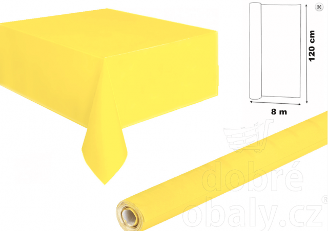 Ubrus papírový, 8x1.2m, role, žlutá barva (zn. WIMEX)