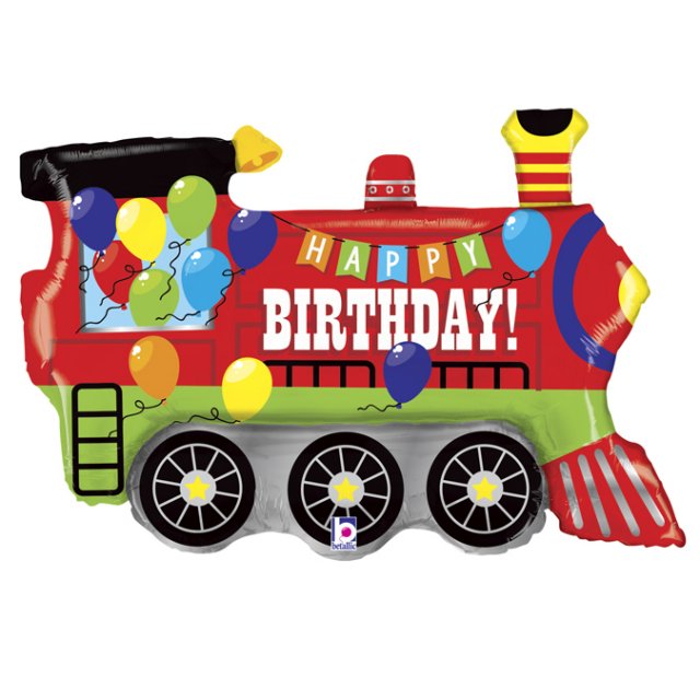 Fóliový balónek Vlak / Mašinka - HAPPY BIRTHDAY, velikost 94cm (zn. GRABO)