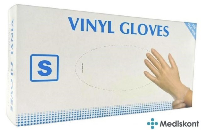 Rukavice vinylové Vinyl Gloves, 100 ks, transparentní, nepudrované