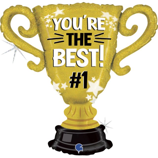 Fóliový balónek Pohár - You´re The Best #1, 71cm (zn. GRABO)