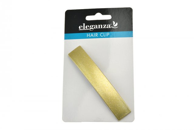 Vlasový skřipec / spona s glitry, 11x2cm, zlatá barva (zn. Eleganza)
