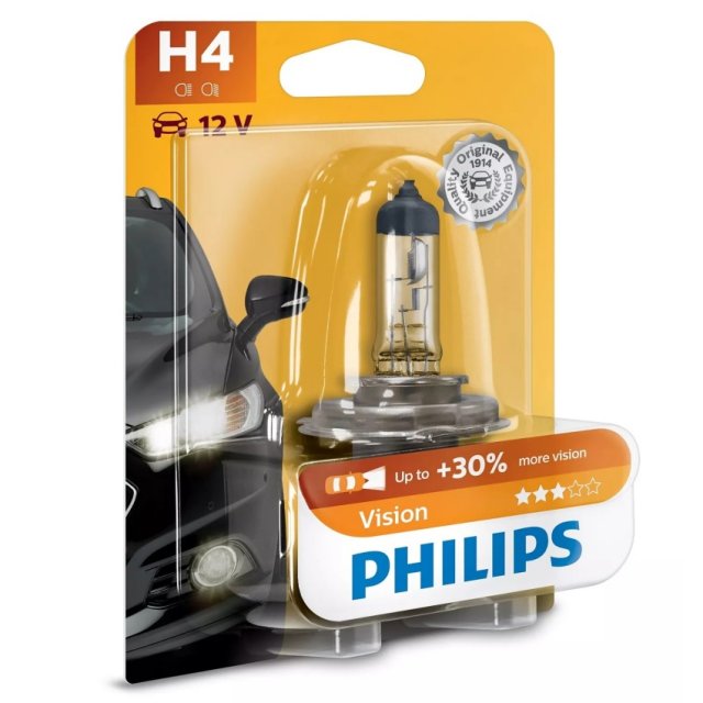 Autožárovka Philips Vision 12342PRB1 H4 P43T-38 12V 60/55W s homologací