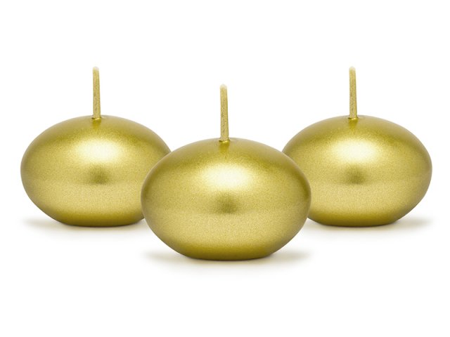 Plovoucí svíčka zlatá, metalická, 1ks (zn. PartyDeco)