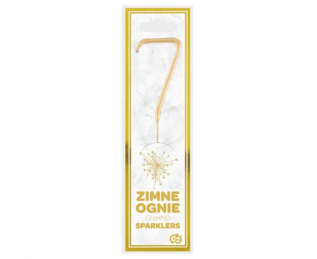 Zapichovací prskavka ČÍSLICE 7, zlatá barva (zn. Godan)