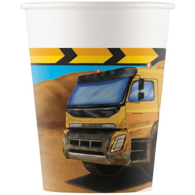 Kelímky papírové EKO - Stavební stroje 200ml/8ks