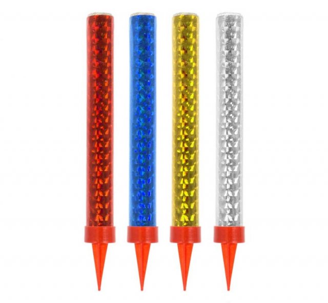 Dortová fontána - holografická, 12cm, set 12ks (zn. Godan)