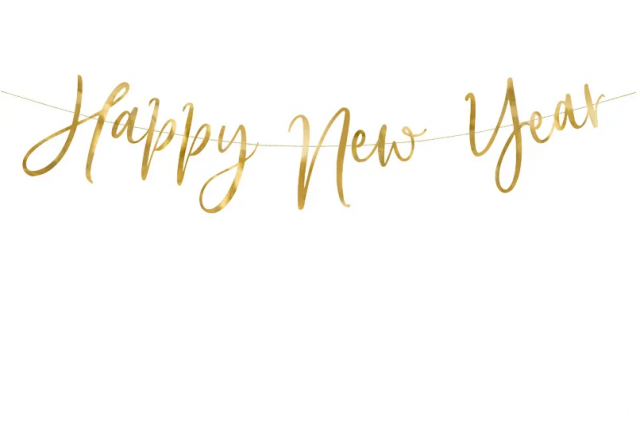 Girlanda Happy New Year, zlatá barva, rozměr 66x18cm (zn. PartyDeco)