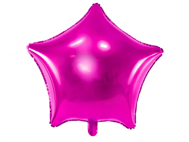 Fóliový balónek Hvězda - růžová barva, 48cm (zn. PartyDeco)