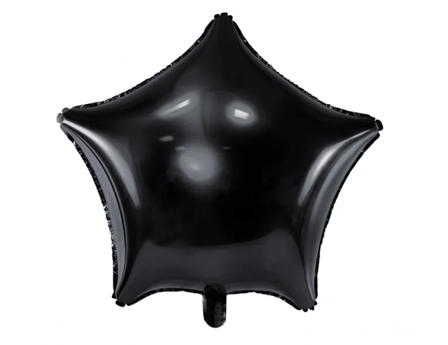 Fóliový balónek Hvězda - černá barva, 48cm (zn. PartyDeco)