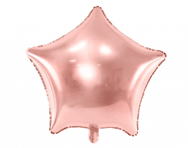 Fóliový balónek Hvězda - rosegold barva, 48cm (zn. PartyDeco)