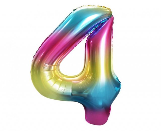 Číslice duhová 4 (85cm)