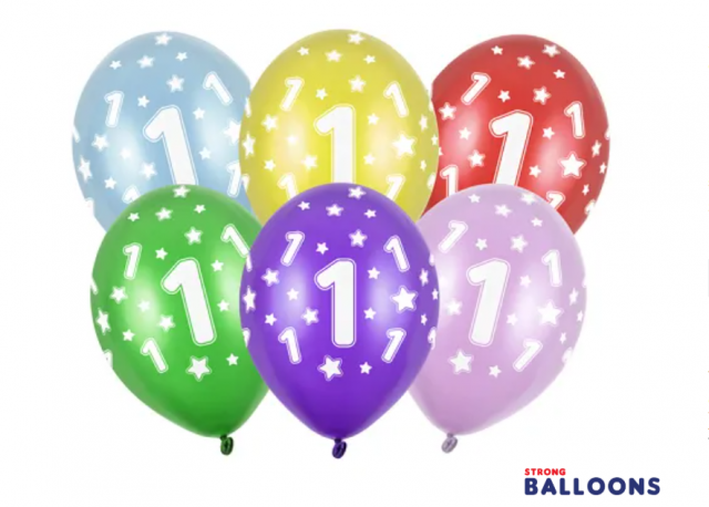 Balónek, mix barev, 1 rok, 30 cm - 1 ks