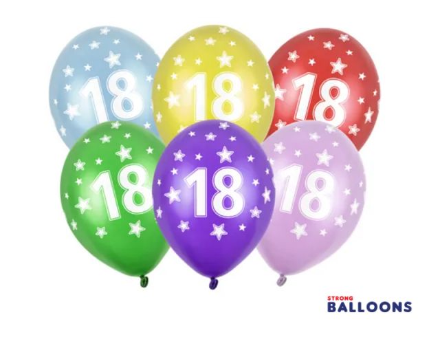 Latexový balónek pro 18. narozeniny, pastelový, mix barev, velikost 30cm (zn. StrongBalloons) - 1 ks