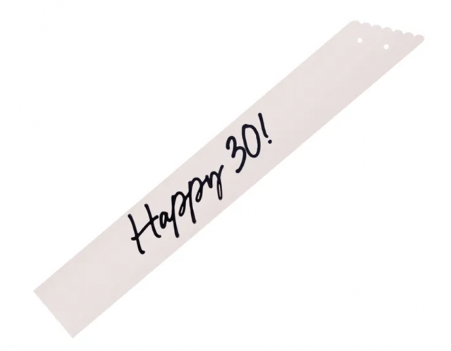 Narozeninová šerpa “Happy 30” KRÉMOVÁ