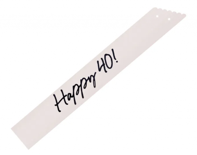 Narozeninová šerpa “Happy 40” KRÉMOVÁ
