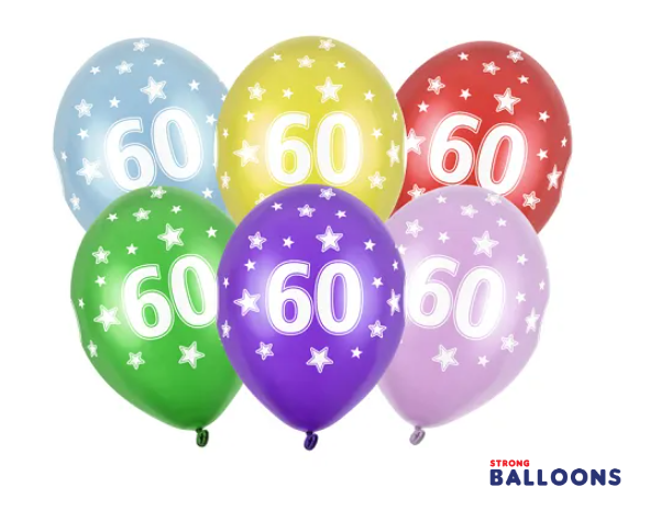 Latexový balónek pro 60. narozeniny, pastelový, mix barev, velikost 30cm (zn. PartyDeco)