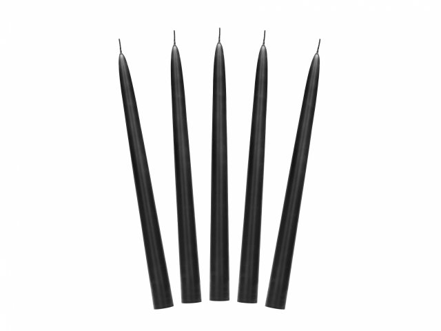 Svíčka kónická, černá barva, délka 24cm, 1ks (zn. PartyDeco)