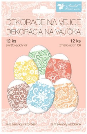 Smršťovací dekorace na vejce 12 ks, jemné květiny