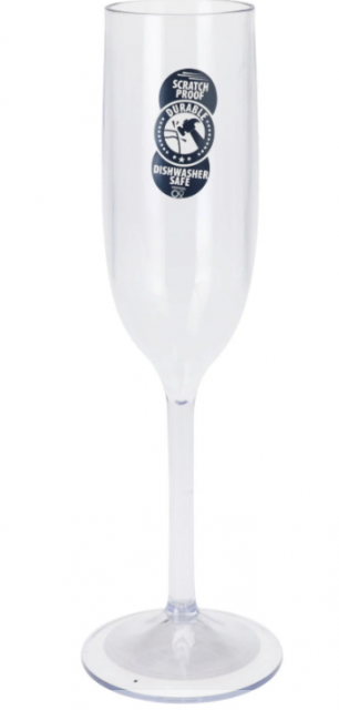Plastová sklenice na šampaňské 165ml, znovupoužitelná
