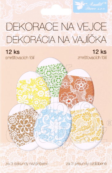Velikonoční fólie na vajíčka KRAJKA 12 ks