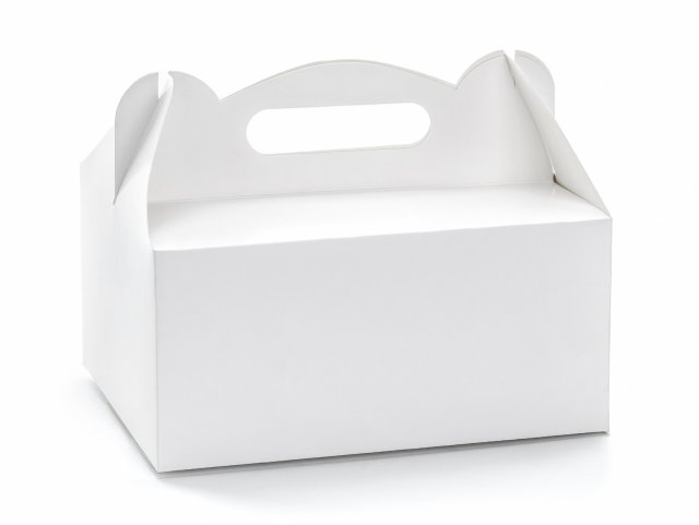 Krabice na výslužku - bílá, rozměr 19x14x9cm - set 10ks (zn. PartyDeco)