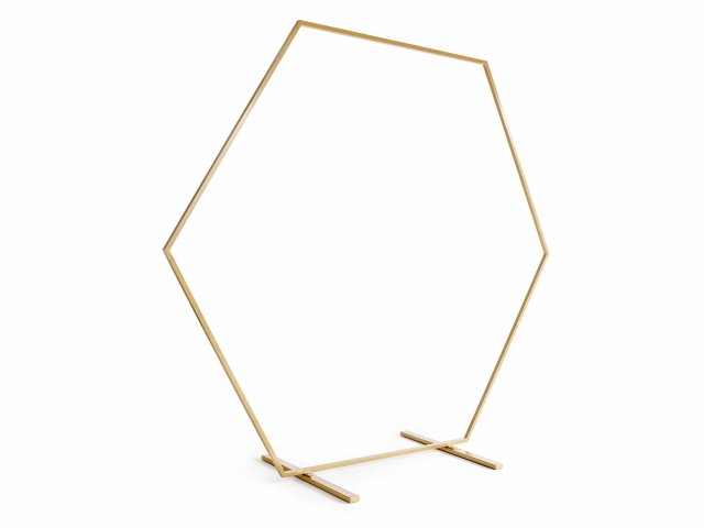 Slavobrána HEXAGON, zlatá barva, výška 2m