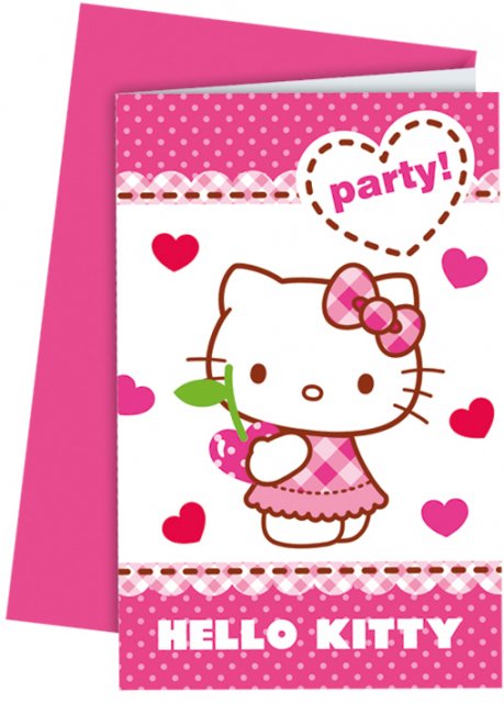Pozvánky na oslavu Hello Kitty, set 6ks (zn. Procos)