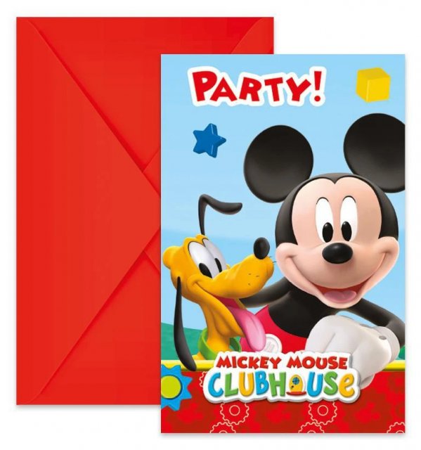 Pozvánky na oslavu Mickey Mouse, set 6ks (zn. Procos)
