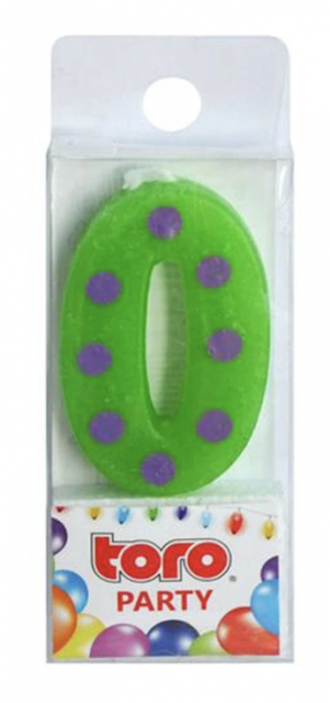 SVÍČKA ČÍSLICE "0", ZAPICHOVACÍ, 3X4,5X0,9CM