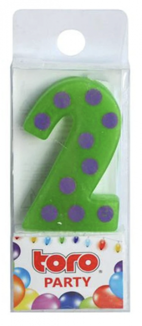 SVÍČKA ČÍSLICE "2", ZAPICHOVACÍ, 3X4,5X0,9CM