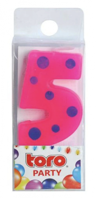 SVÍČKA ČÍSLICE "5", ZAPICHOVACÍ, 3X4,5X0,9CM