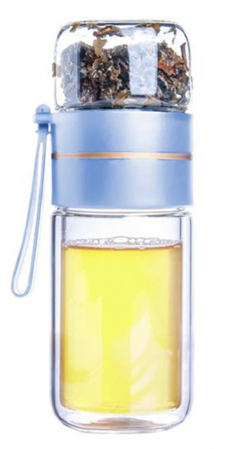 LÁHEV S DVOJ.STĚNOU BOROSIL.SKLO 18,5CM 165ML+90ML