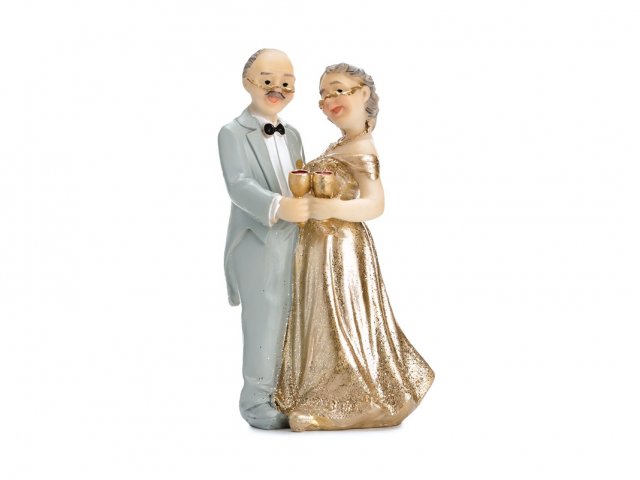 Dortová figurka Výročí - Zlatá svatba, 12cm (zn. PartyDeco)