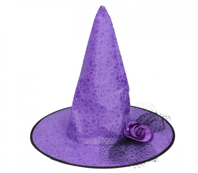 Set karneval - čarodějnický klobouk fialový