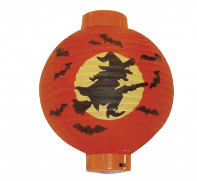 Lampion 20 cm na baterie čarodějnice/halloween
