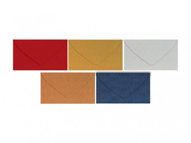 Dopisní obálka metallic 120g DL 110x220mm - mix barev