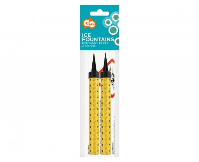 Fontána na dort, zlatá barva, délka 12cm - set 2ks (zn. Godan)