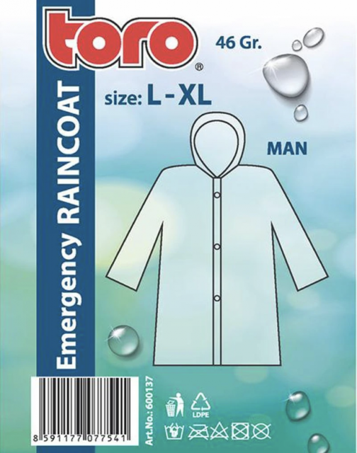 PLÁŠTĚNKA PRO MUŽE, VEL: L - XL