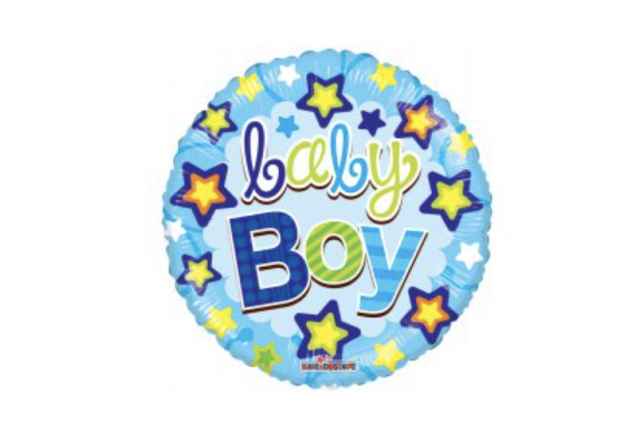 Fóliový balónek Kruh - Hvězdičky Baby Boy 46cm