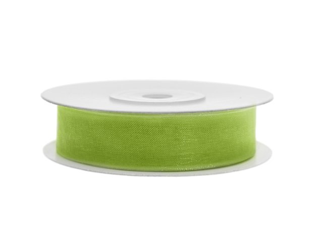 Stuha šifónová, zelené jablko, 1.2cm/25m (zn. PartyDeco)