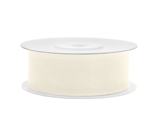 Stuha šifónová, krémová, 2.5cm/25m (zn. PartyDeco)
